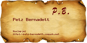 Petz Bernadett névjegykártya